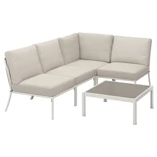 SEGERÖN 3-seat conversation set, outdoor white/beige/Frösön/Duvholmen beige