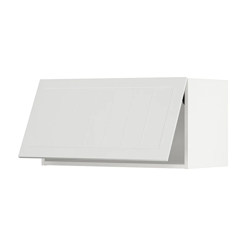 White METOD kitchen cabinet with stensund fronts, rectangular, flat-panel design.