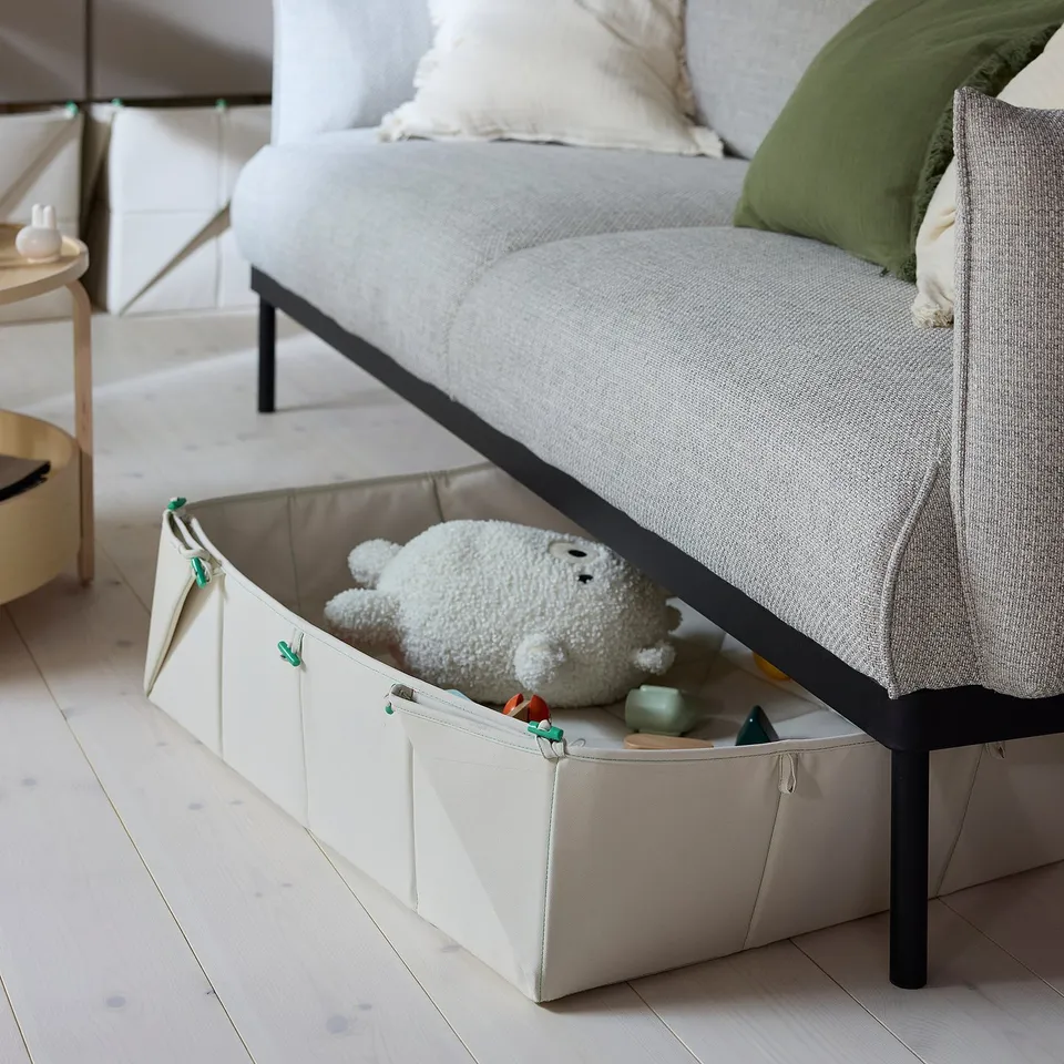 GREJSIMOJS Mat/storage box, foldable/beige