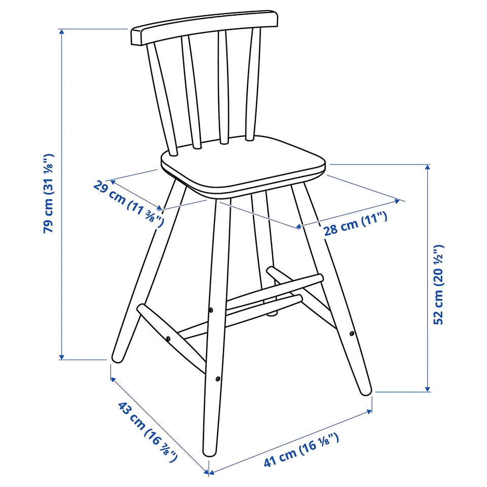 Illustration with measurements for the product: AGAM.