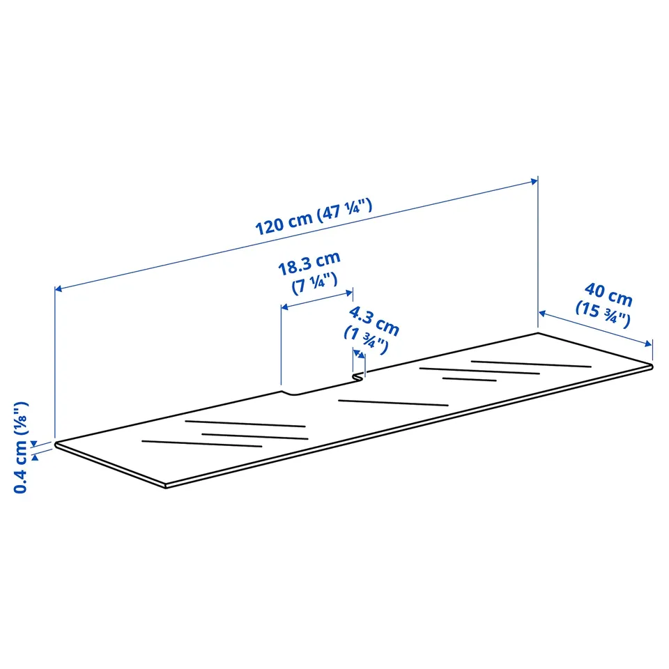 Illustration with measurements for the product: BESTÅ.