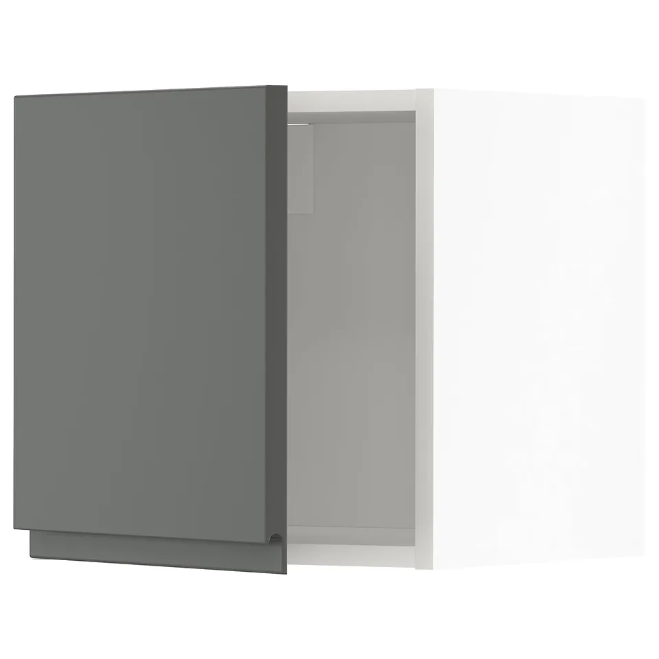A dark grey METOD kitchen cabinet with a modern, sleek design and integrated handles.
