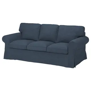 EKTORP 3-seat sofa, Kilanda dark blue, Depth 88 x Width 218 cm