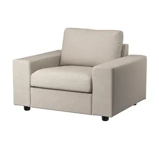 VIMLE armchair, with wide armrests Gunnared/beige, Width 115 x Depth 98 x Height 83 cm