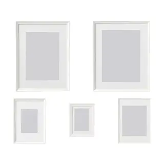 KNOPPÄNG set: frame x5, white, 30x40 cm