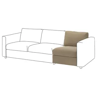 VIMLE 1-seat section, Johanneshov brown-beige, Depth 98 x Width 71 cm