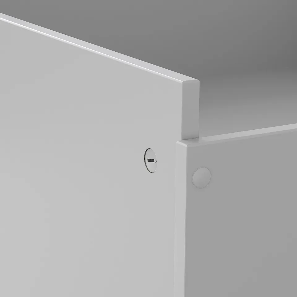 Modern, minimalist bed drawers with sleek, chrome handles and smooth edges, emphasising clean design and high quality.