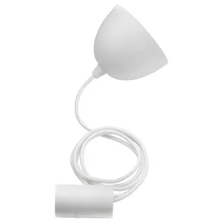SUNNEBY cord set, white textile, 1.8 m