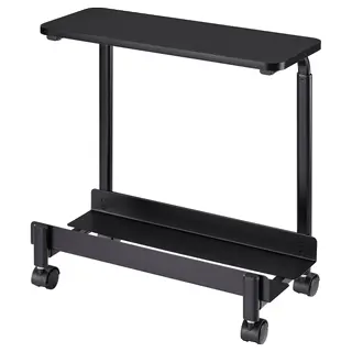 LÅNESPELARE computer cart with shelf, black, 50x27 cm