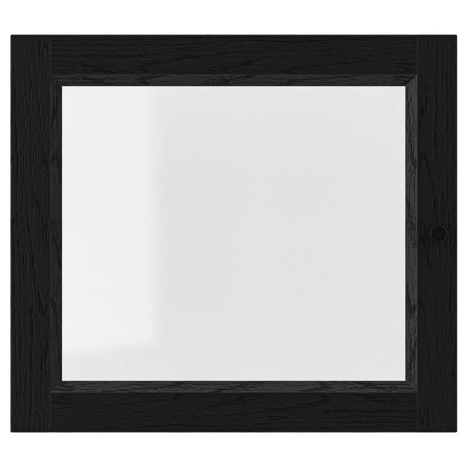 OXBERG black framed glass door - fits billy bookcase - square, sleek design.