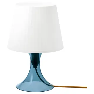 LAMPAN table lamp, dark blue/white, 29 cm