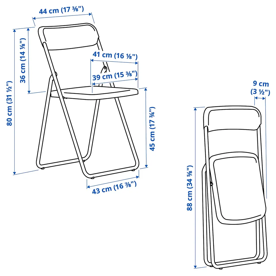 Illustration with measurements for the product: SANDSBERG.