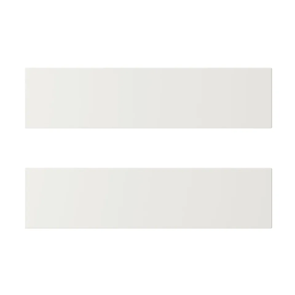 Two white rectangular panels, sleek and smooth, arranged in a horizontal line.