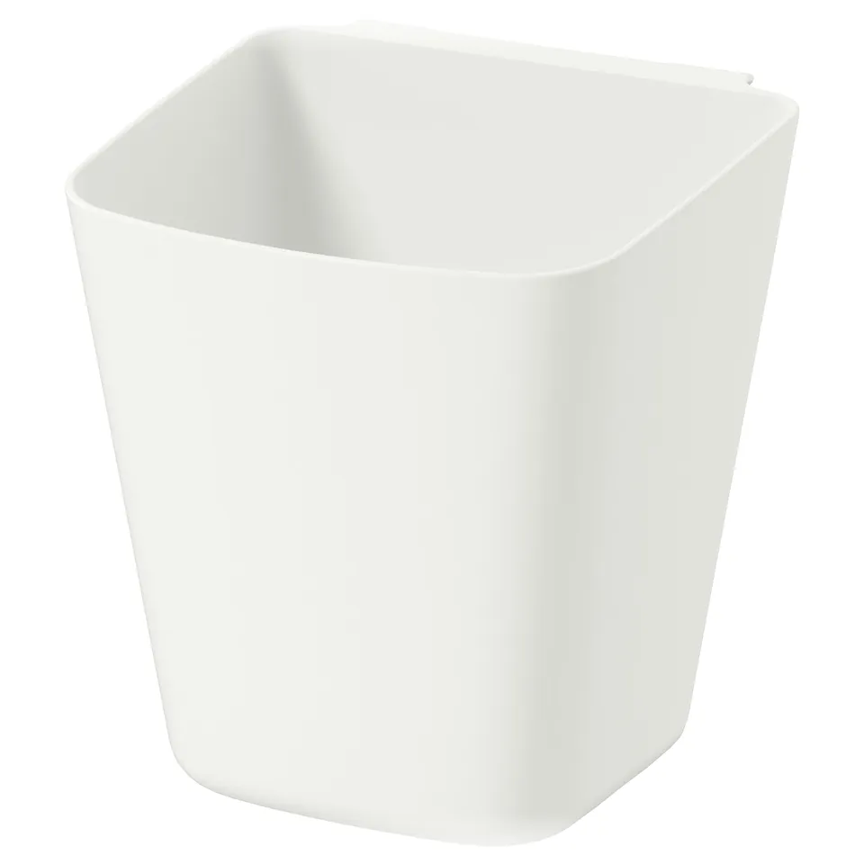 A white SUNNERSTA plastic container. Its square-shaped with smooth edges and a simple design.