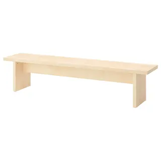 BERGSHYTTAN bench, tinted effect birch veneer, 210x38 cm