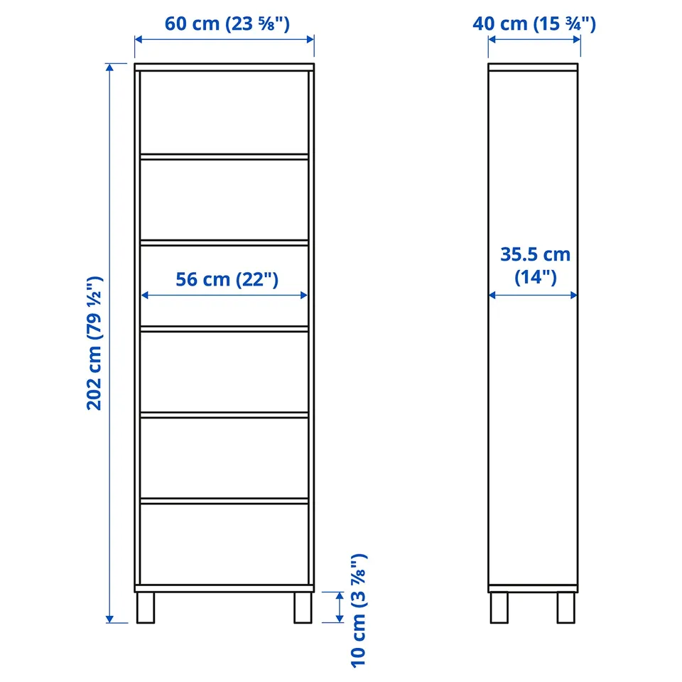 BESTÅ Cabinet unit, black-brown, 60x40x202 cm