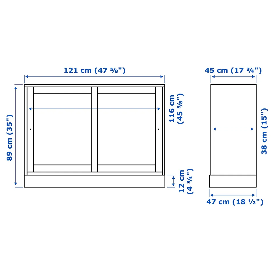 HAVSTA Sideboard basic unit, white, 121x47x89 cm