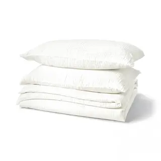 SCHERSMIN duvet cover and 2 pillowcases, white, 240x220/50x80 cm