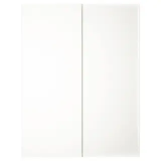 HASVIK pair of sliding doors, white, 150x201 cm