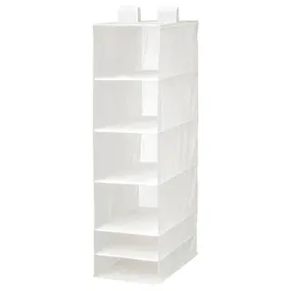 SKUBB storage with 6 compartments, white, 35x45x125 cm