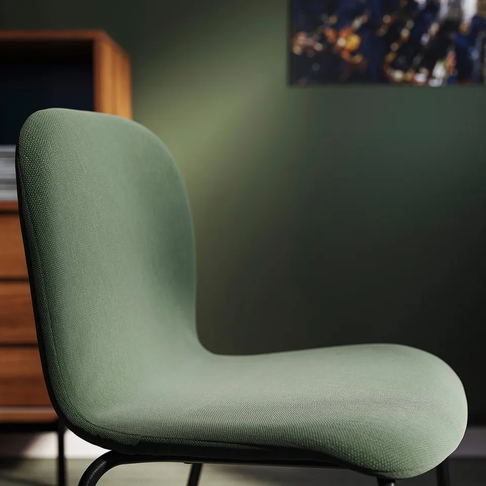 SKÅLSTA Chair, Knäbäck grey-green/tubular metal/black-grey