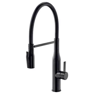 TOLLSJÖN kitchen mixer tap/handspray, black polished metal, Length 22 x Height 46 cm