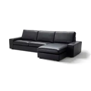 KIVIK 4-seat sofa, with chaise longue/Grann/Bomstad black, Width 318 x Depth 163 x Height 83 cm