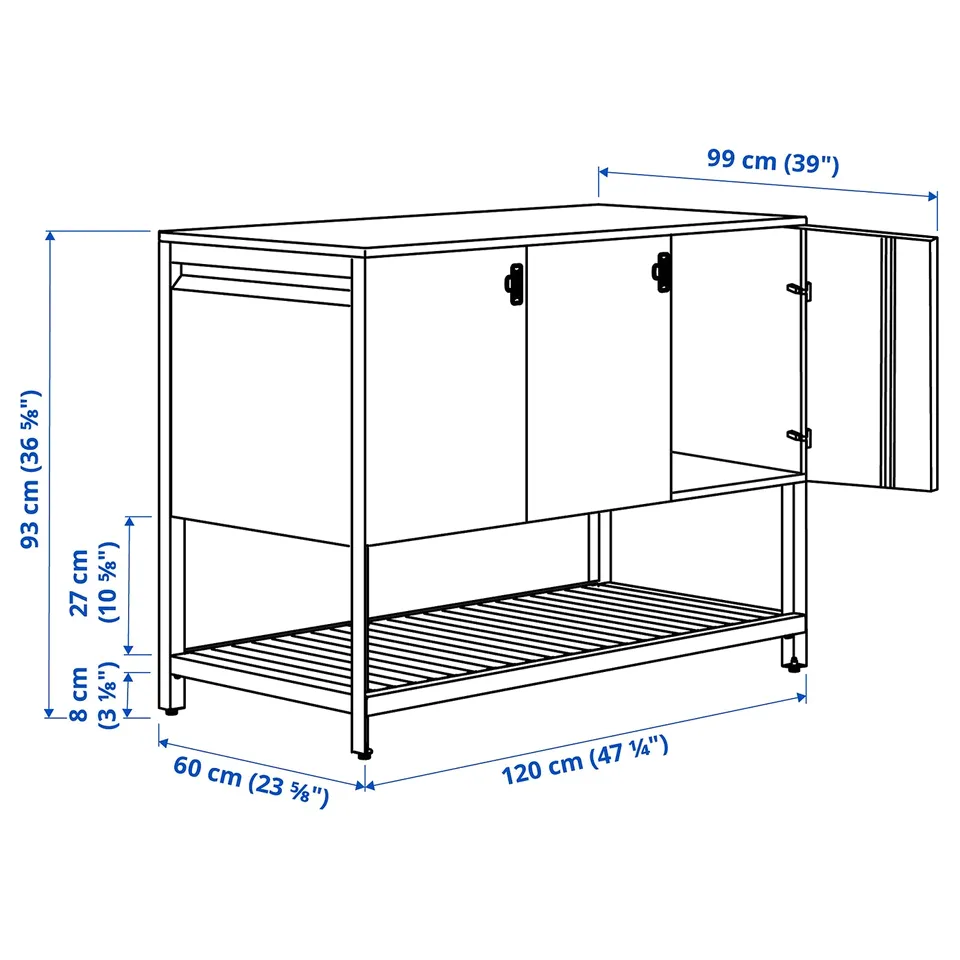 Illustration with measurements for the product: BÅTSKÄR.