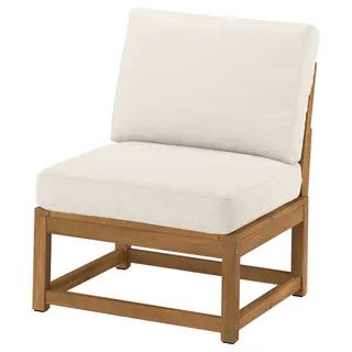 NÄMMARÖ modular easy chair, light brown stained outdoor/Frösön/Duvholmen beige, 63 cm