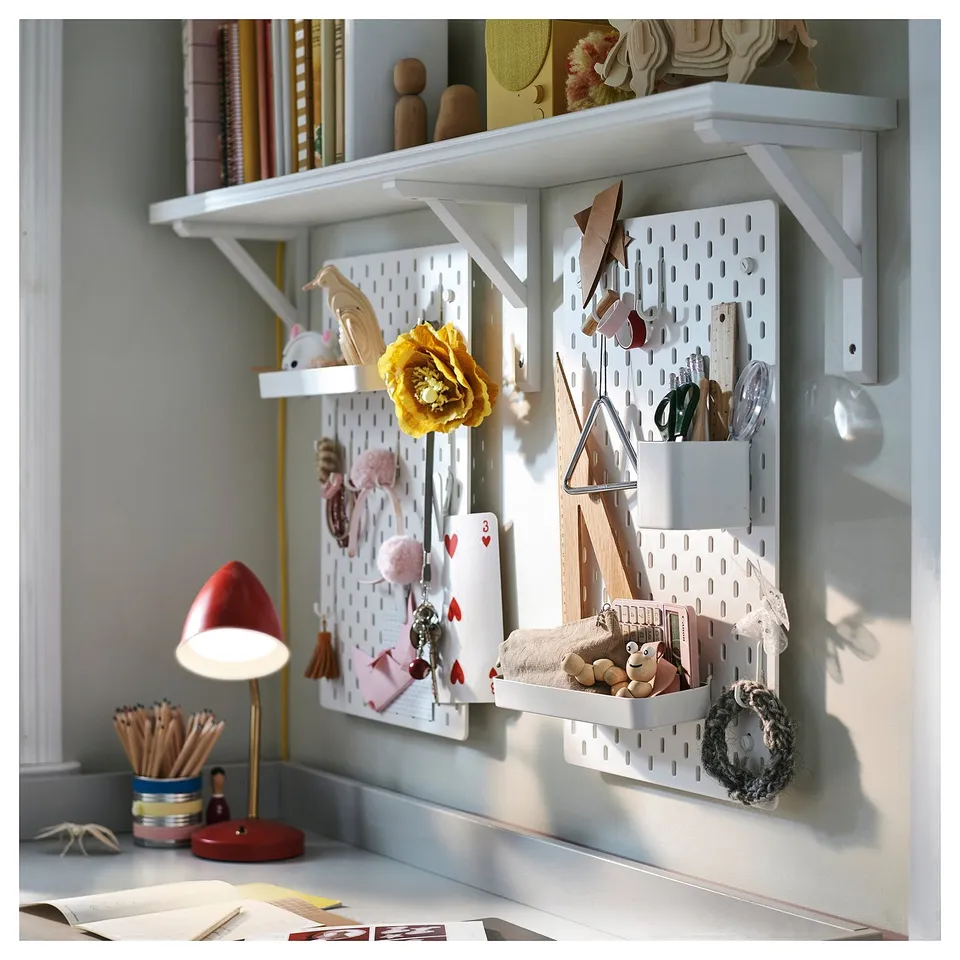 SKÅDIS Pegboard combination, white, 36x56 cm