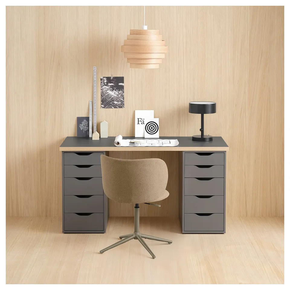 KRYLBO Swivel chair, Tonerud dark beige