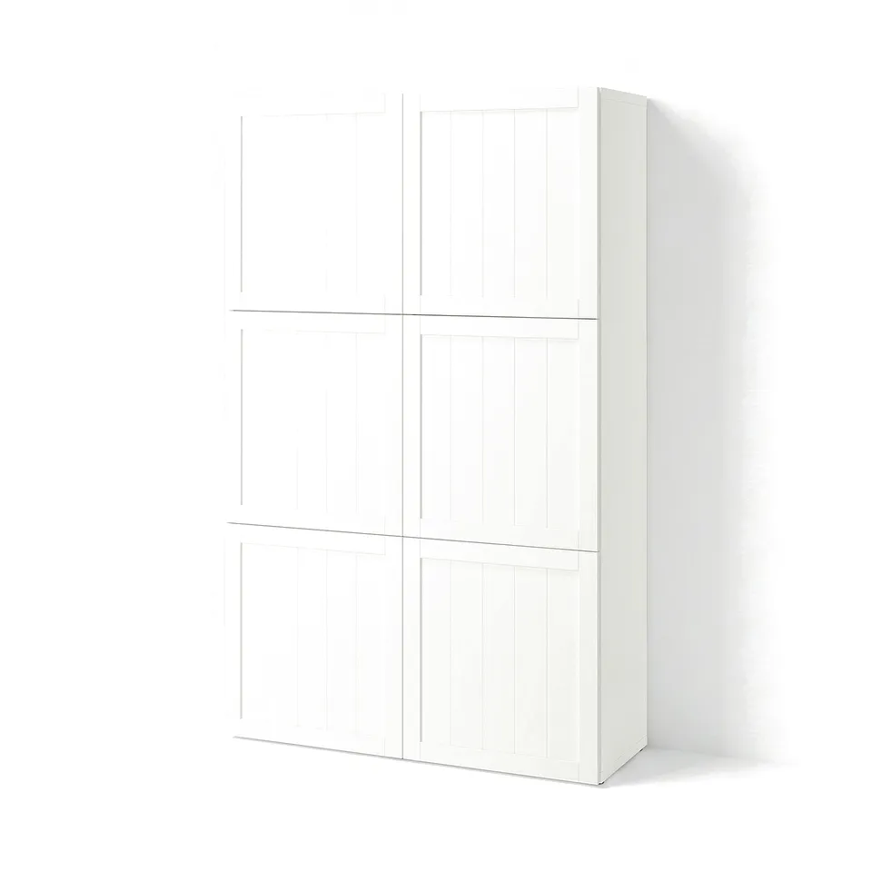 BESTÅ Storage combination with doors, white/Pipmakare white, 120x42x193 cm