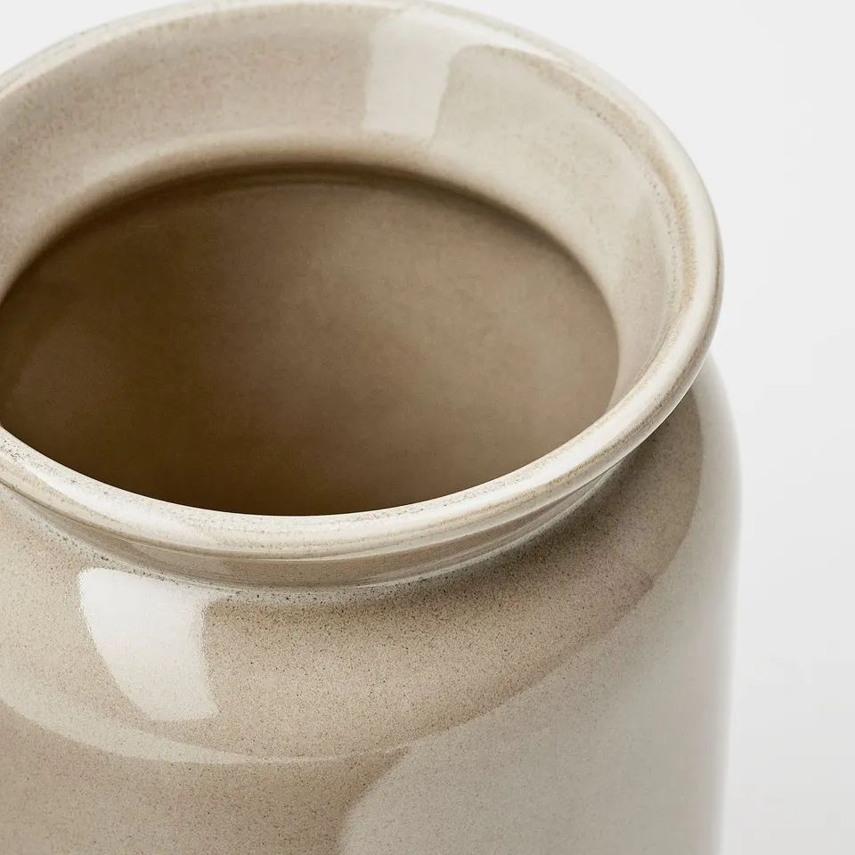 BRUGDHAJ Utensil holder, beige, 15 cm