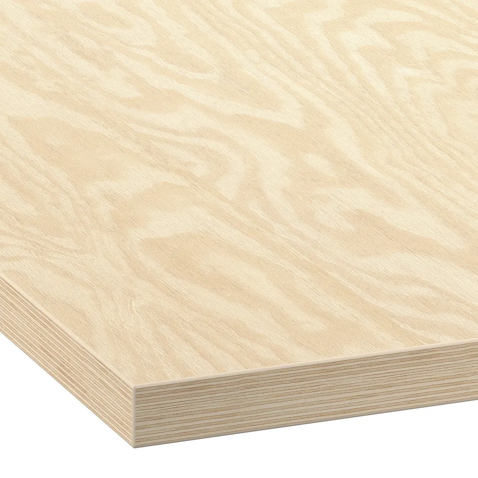 Light beige laminate countertop with smooth, even surface and clean edges, showcasing durability and easy-to-clean quality.