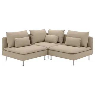 SÖDERHAMN corner sofa, 3-seat, Kelinge beige, Depth 99 cm