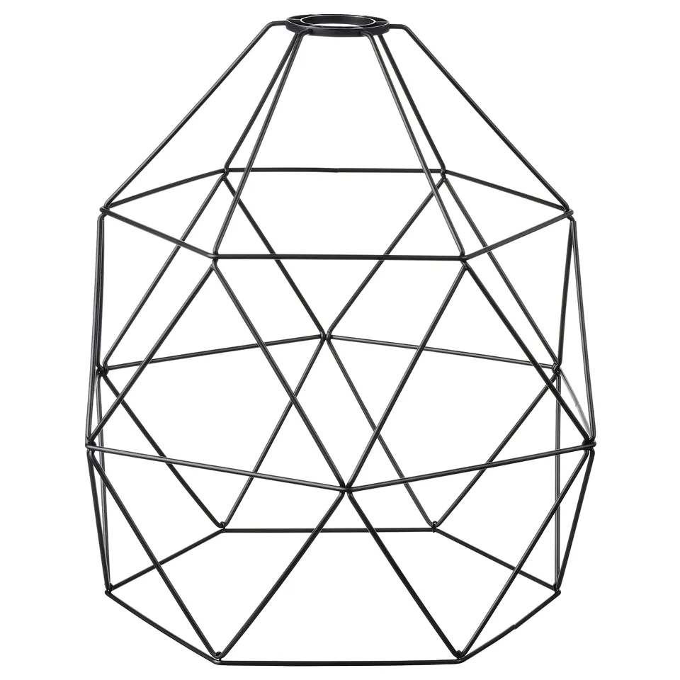 BRUNSTA black wire lampshade, geometric design, lightweight, modern style for pendant lighting.