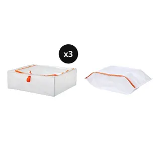 PÄRKLA set: storage case x3 + shoe bag, 55x49x19 cm