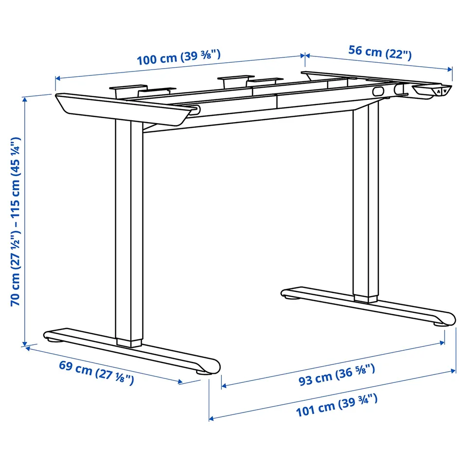 part: TRAVSPORT underframe sit/stand f table tp, el
