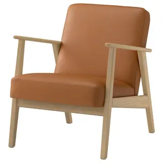 EKENÄSET armchair, oak effect/Grann/Bomstad golden-brown, Width 65 x Depth 74 x Height 75 cm