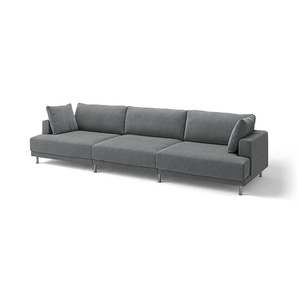 A grey UPPÅKRA sectional sofa with a modern and comfortable design, perfect for family relaxation.