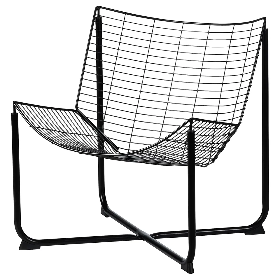 SKÅLBODA black wire chair, modern & sleek with curved design.