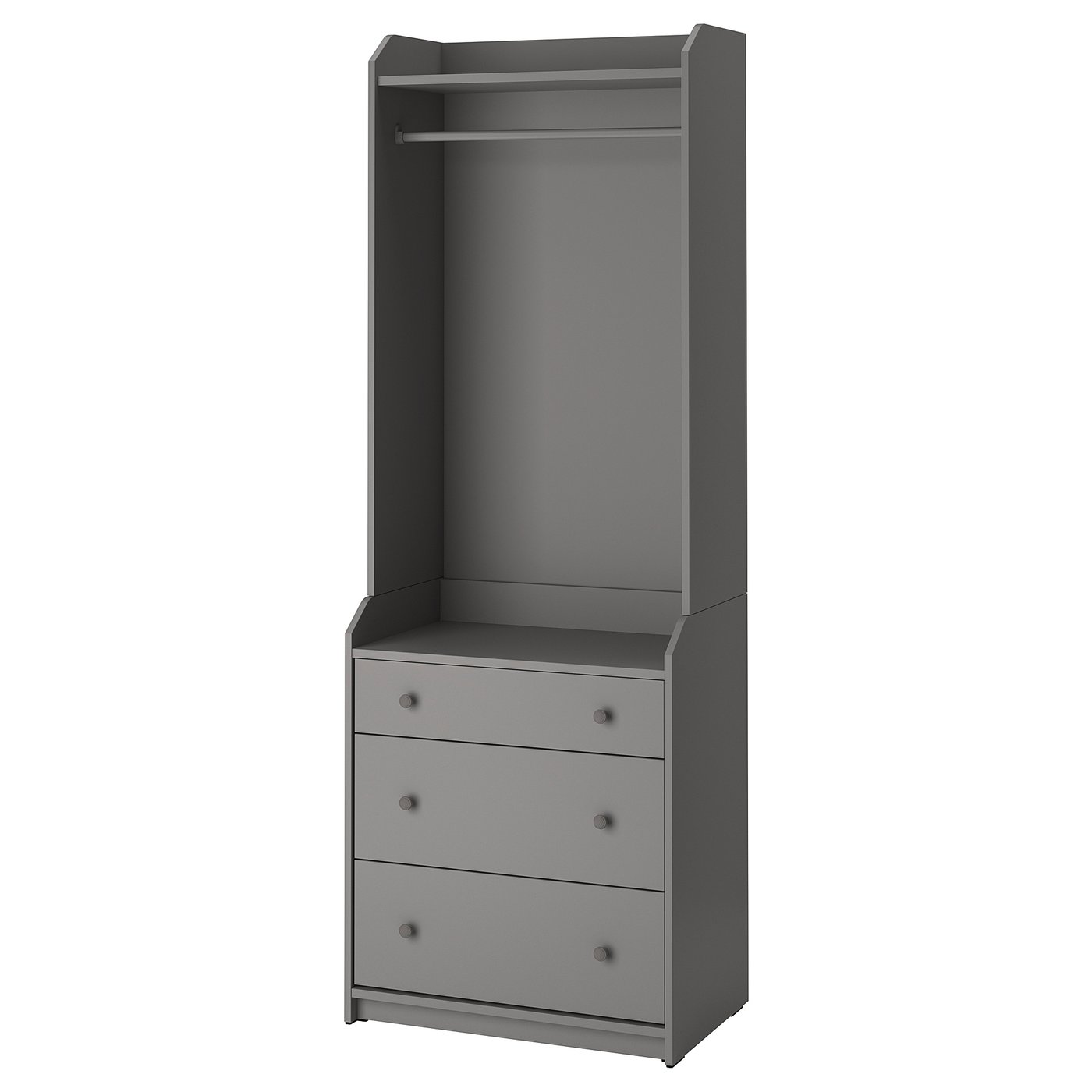 part: HAUGA open wardrobe with 3 drawers