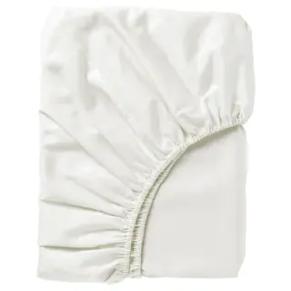 NATTJASMIN fitted sheet, white, 90x200 cm