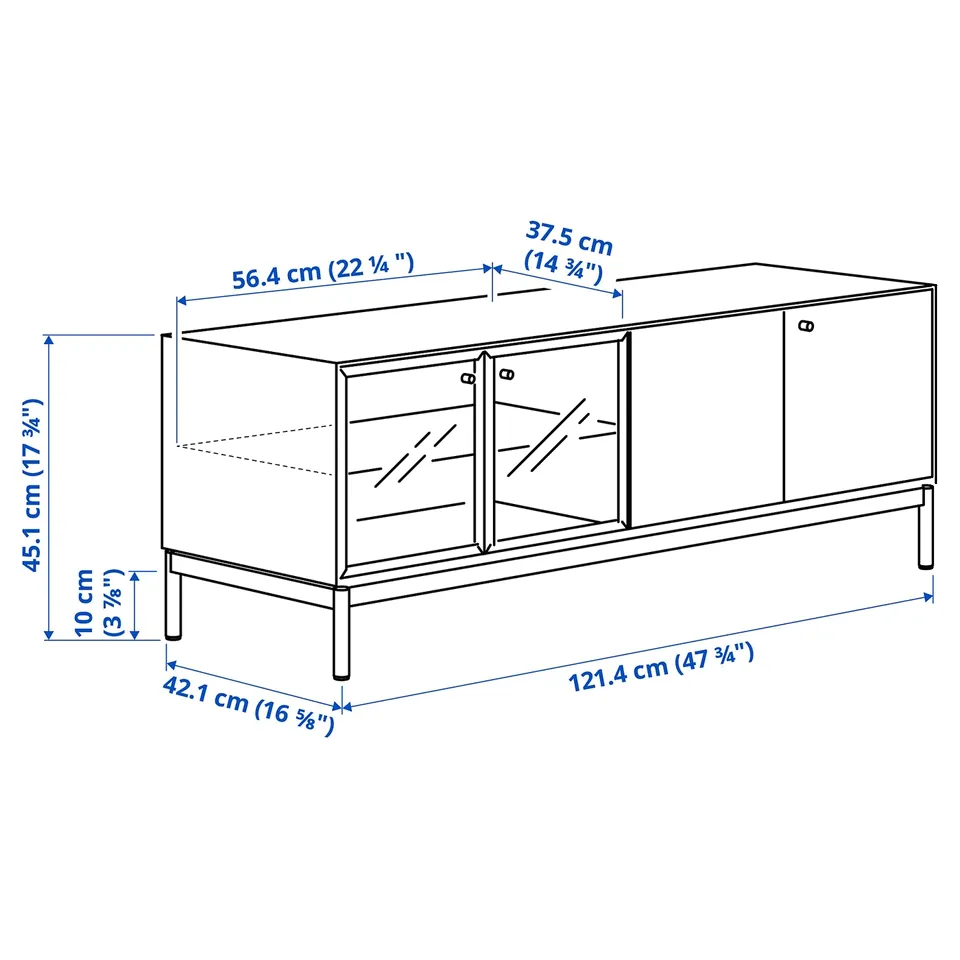 Illustration with measurements for the product: BOASTAD.