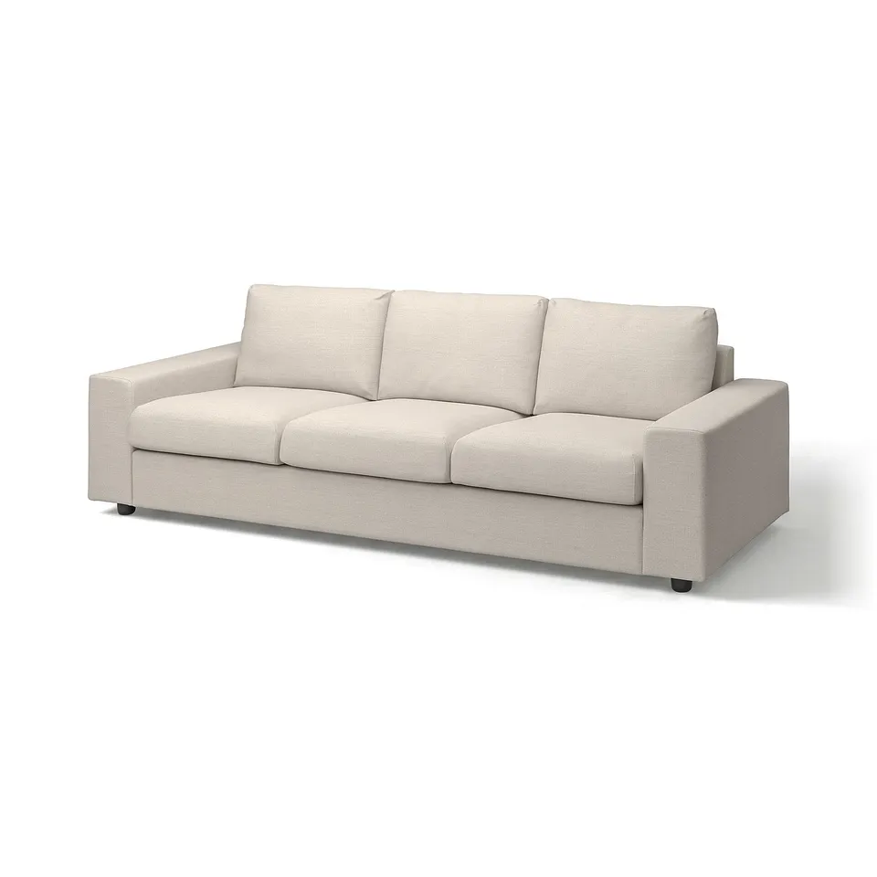 IKEA VIMLE sofa, beige, rectangular shape, minimalist design, removable cover for easy cleaning.