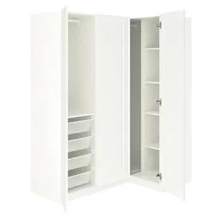 PAX / GULLABERG corner wardrobe, white/white, 161/111x201 cm