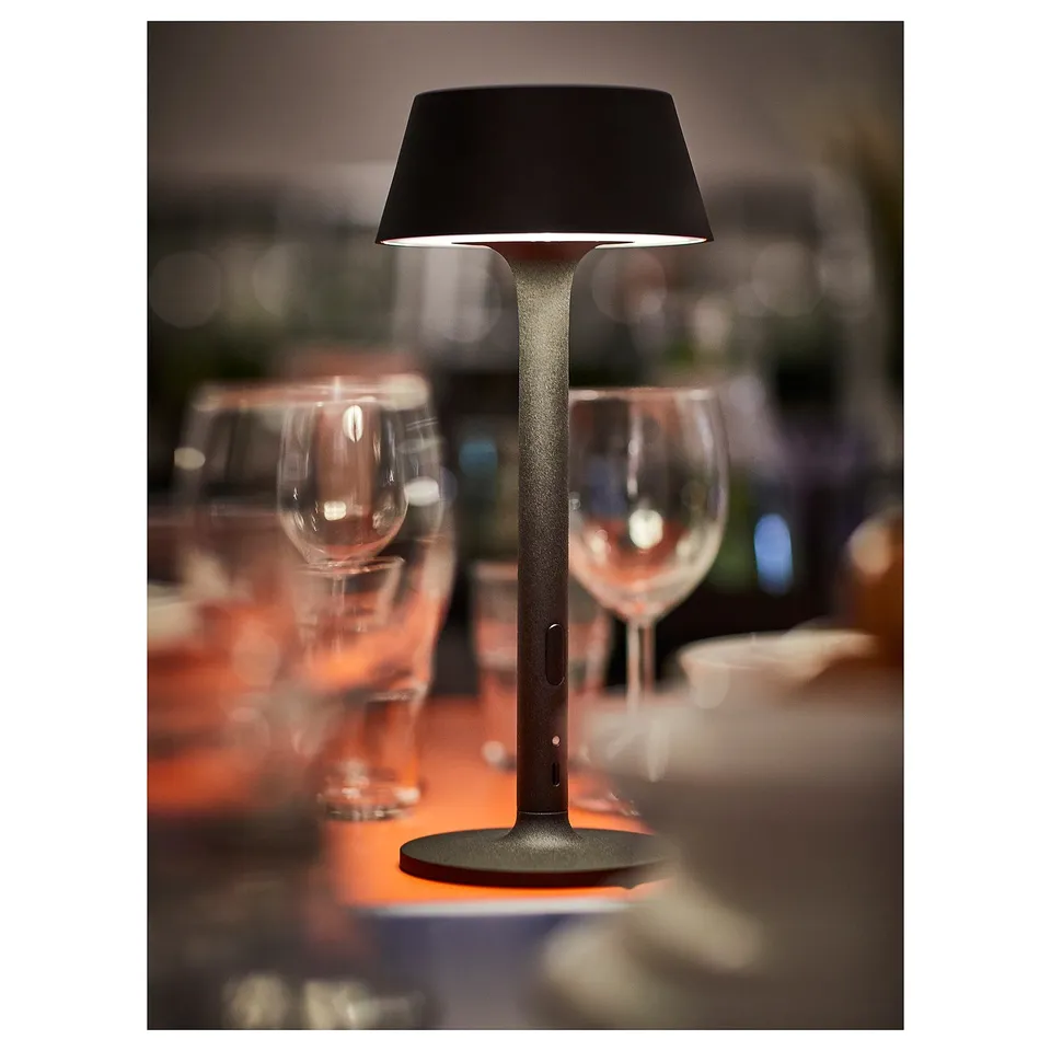AVHÅLL LED portable lamp, battery-operated dimmable/black outdoor, 29 cm