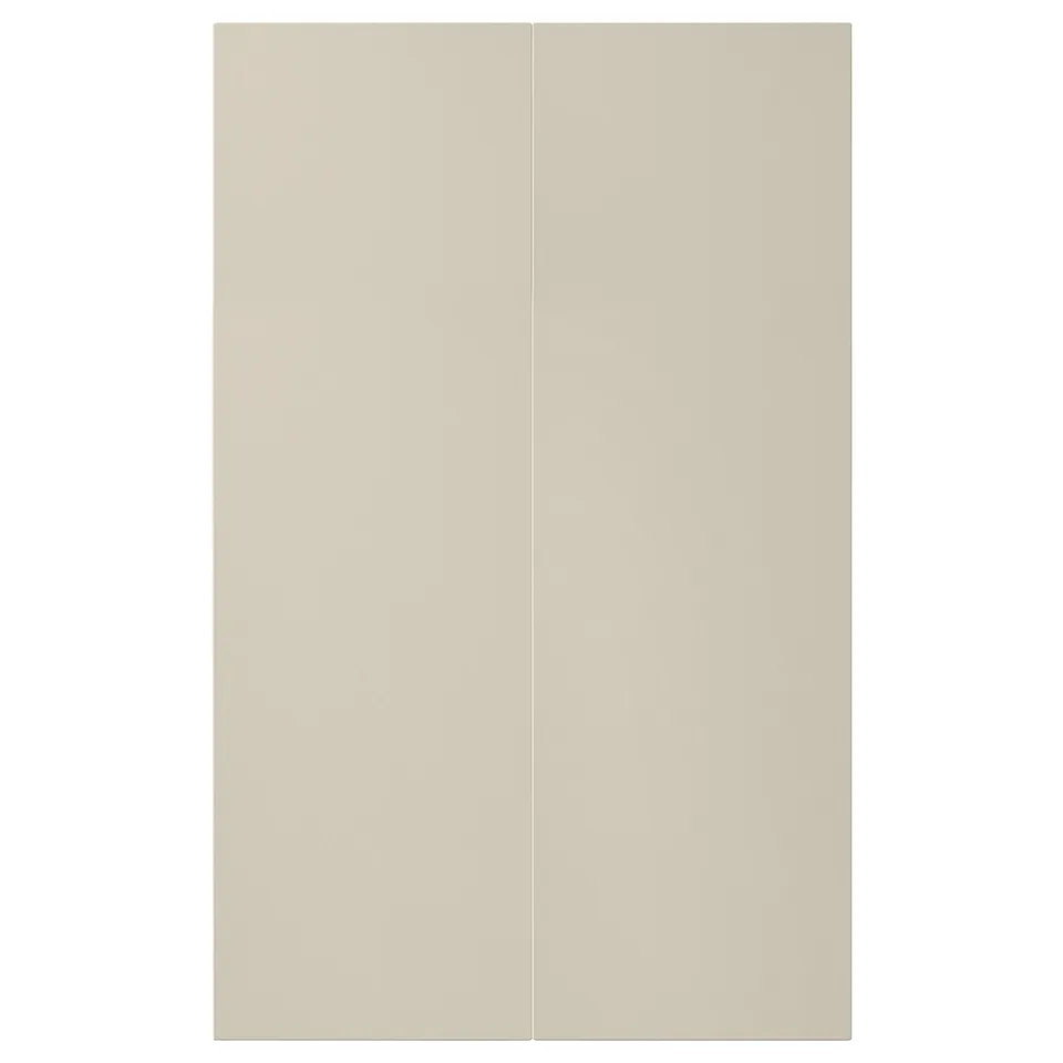 Beige HAVSTORP cabinet fronts, smooth, rectangular, lacquered fiberboard.