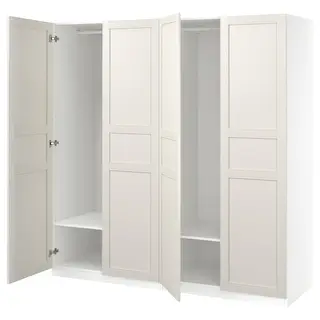 PAX / FLISBERGET wardrobe, white/off-white, 200x60x201 cm