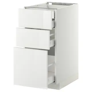 METOD / MAXIMERA base cb 3 frnts/2 low/1 md/1 hi drw, white/Ringhult white, 40x60x80 cm
